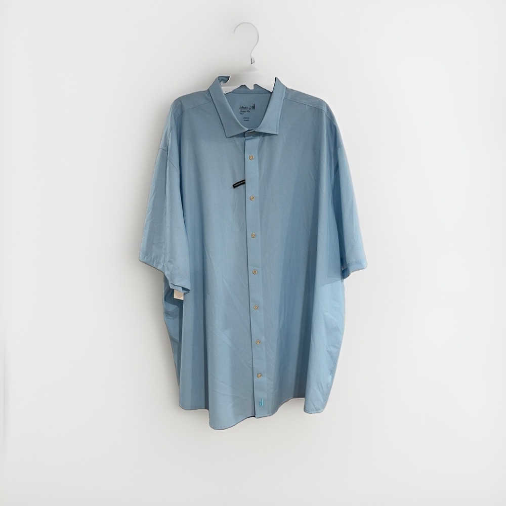 johnnie-O Hangin' Out Shirt Mens 4XLT Blue Stretch Short Sleeve NEW $169 F23